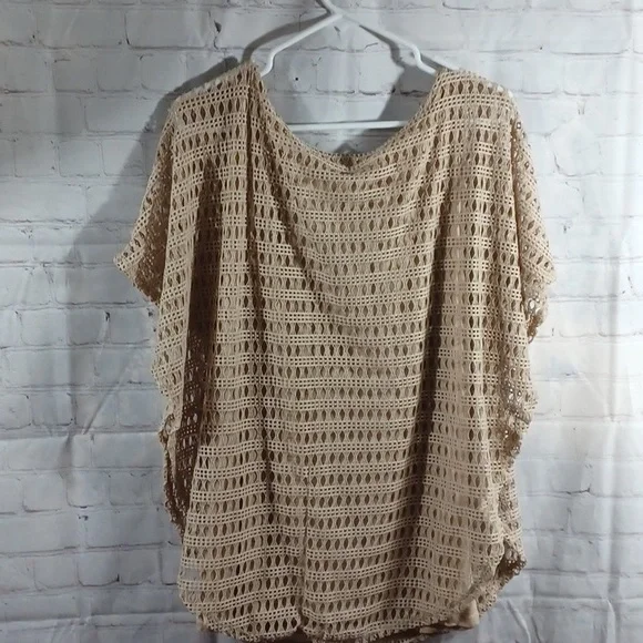 Naif Womans Crochet Lined Tan Top  2XL - Picture 3 of 9